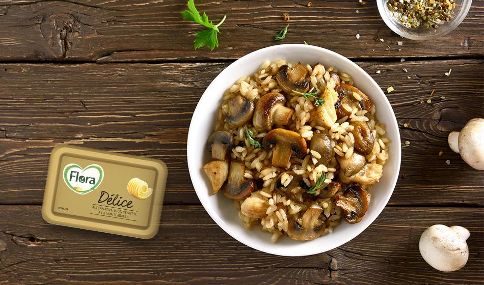 recipe image Risotto de verduras con setas